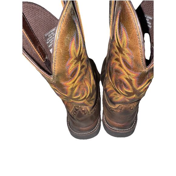 Justin Men’s Pull-On Driller Soft Toe Western Work Boots Brown Size 9EE SRA - Picture 5 of 6